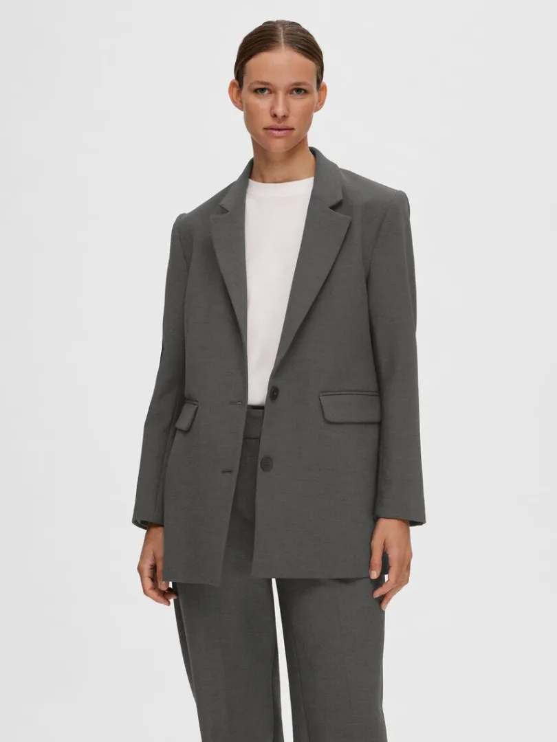 afslappet_blazer_0.webp Jakkesæt & Blazers>SELECTED AFSLAPPET BLAZER Grey