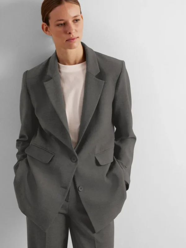 Jakkesæt & Blazers>SELECTED AFSLAPPET BLAZER Grey