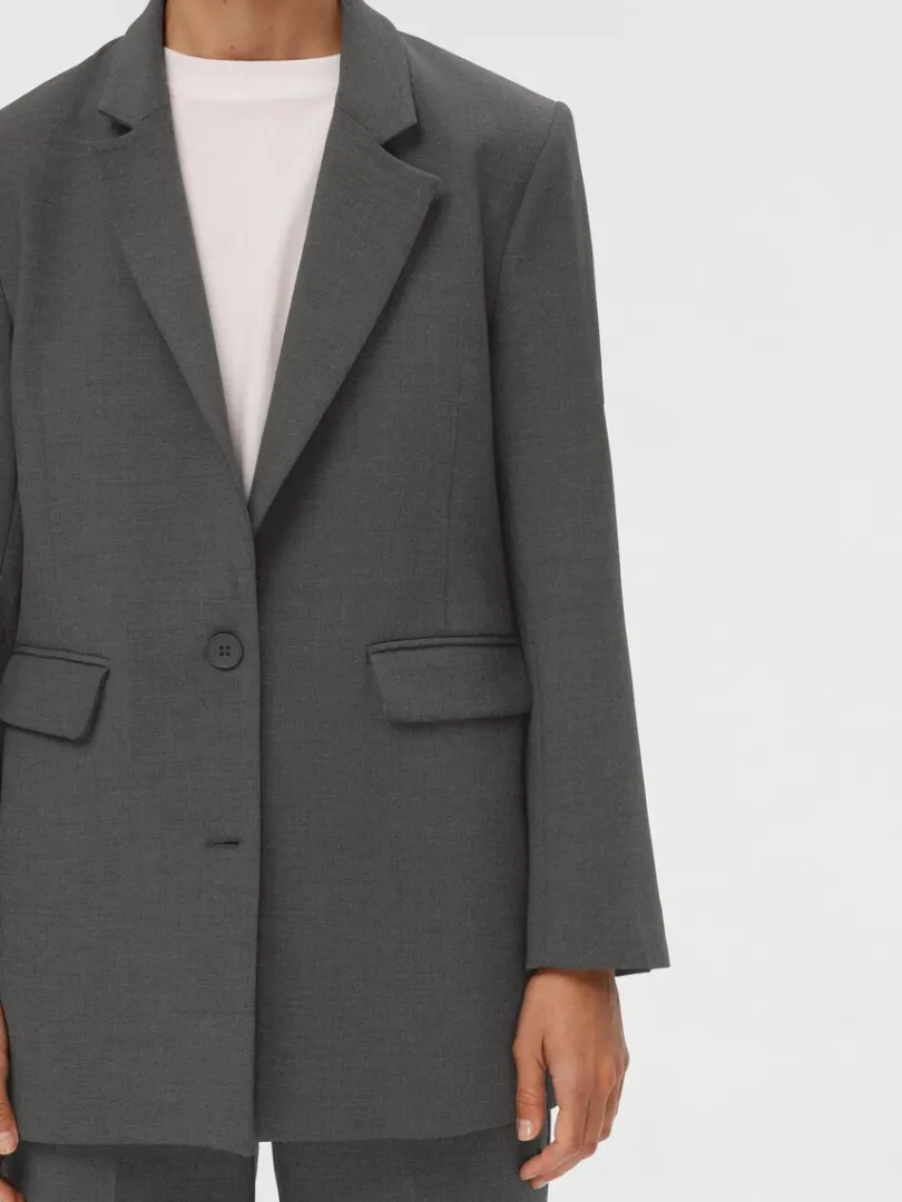 afslappet_blazer_3.webp Jakkesæt & Blazers>SELECTED AFSLAPPET BLAZER Grey