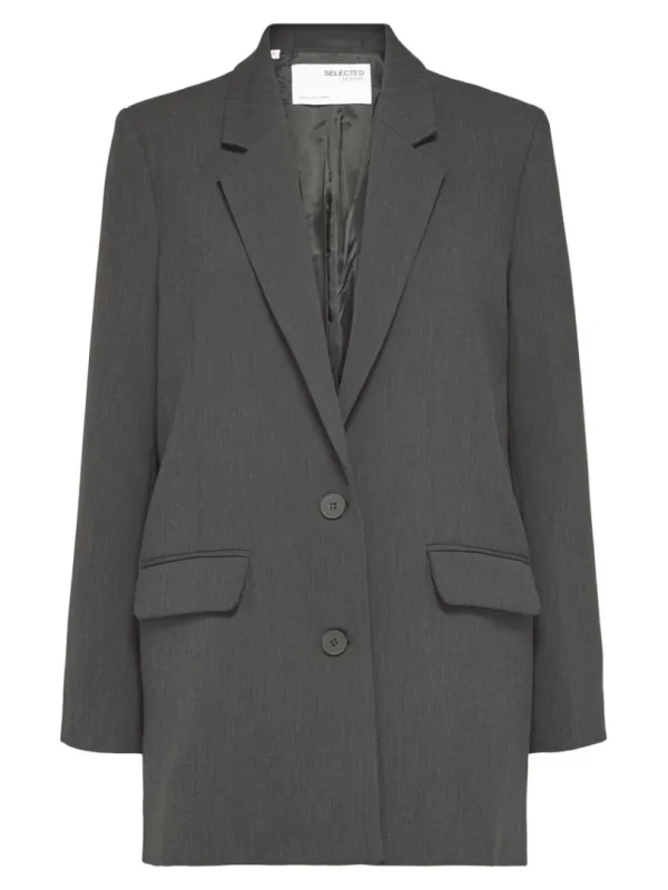 Jakkesæt & Blazers>SELECTED AFSLAPPET BLAZER Grey