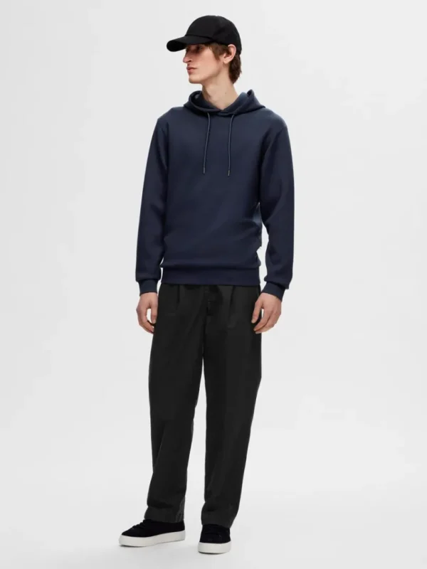 Hættetrøjer & Sweatshirts>SELECTED AFSLAPPET HOODIE Blue