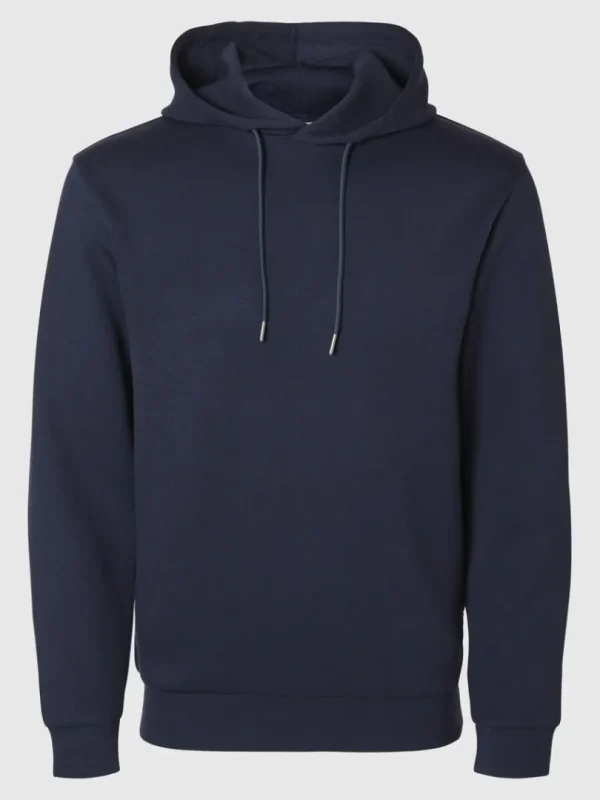 Hættetrøjer & Sweatshirts>SELECTED AFSLAPPET HOODIE Blue
