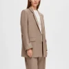 Jakkesæt & Blazers>SELECTED AFSLAPPET PASFORM BLAZER Brown