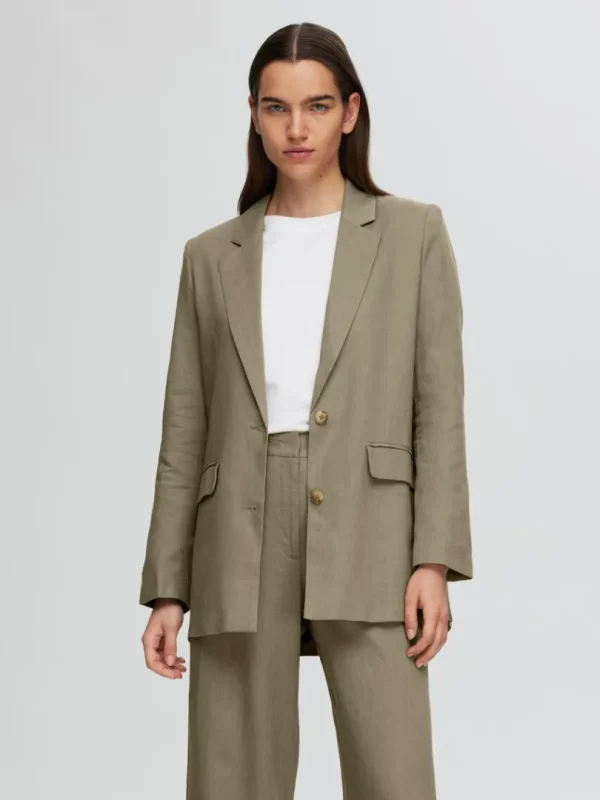 Jakkesæt & Blazers>SELECTED AFSLAPPET PASFORM BLAZER Green