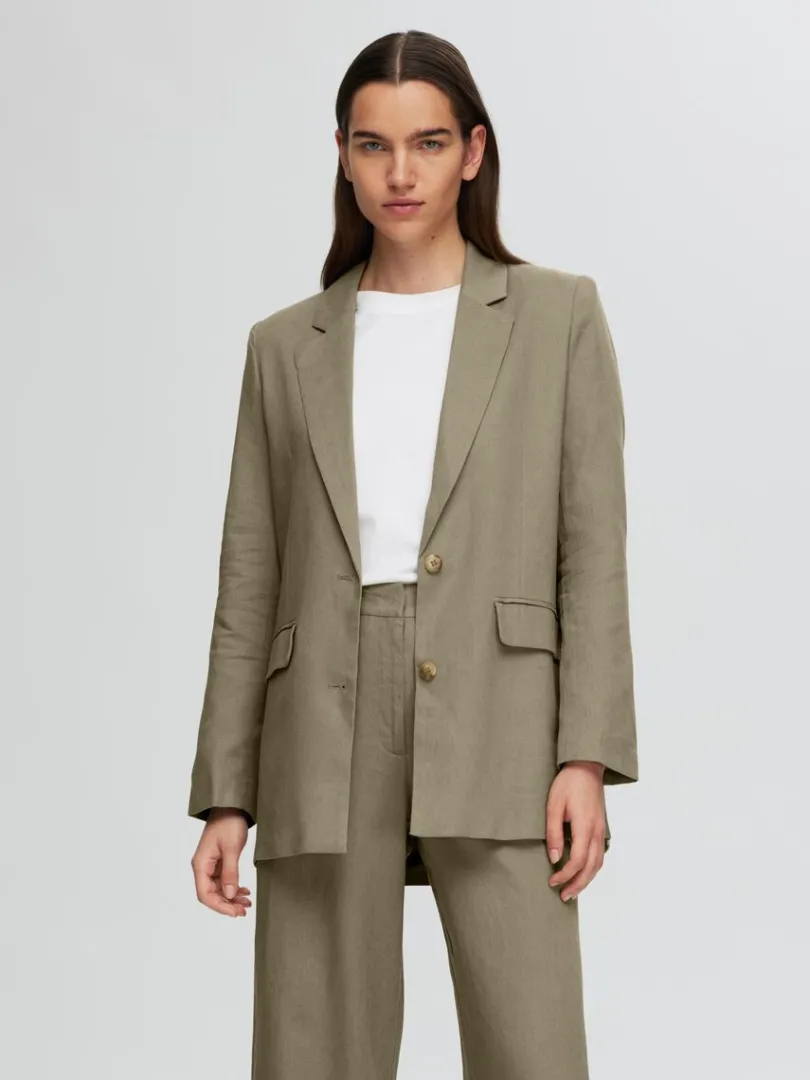 afslappet_pasform_blazer_0-3.webp Jakkesæt & Blazers>SELECTED AFSLAPPET PASFORM BLAZER Green