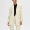 Jakkesæt & Blazers>SELECTED AFSLAPPET PASFORM BLAZER Beige