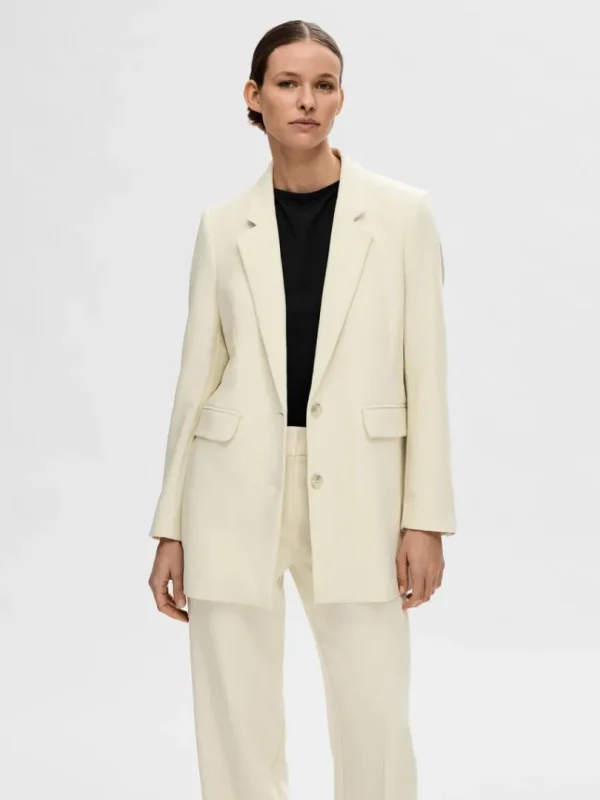 Jakkesæt & Blazers>SELECTED AFSLAPPET PASFORM BLAZER Beige