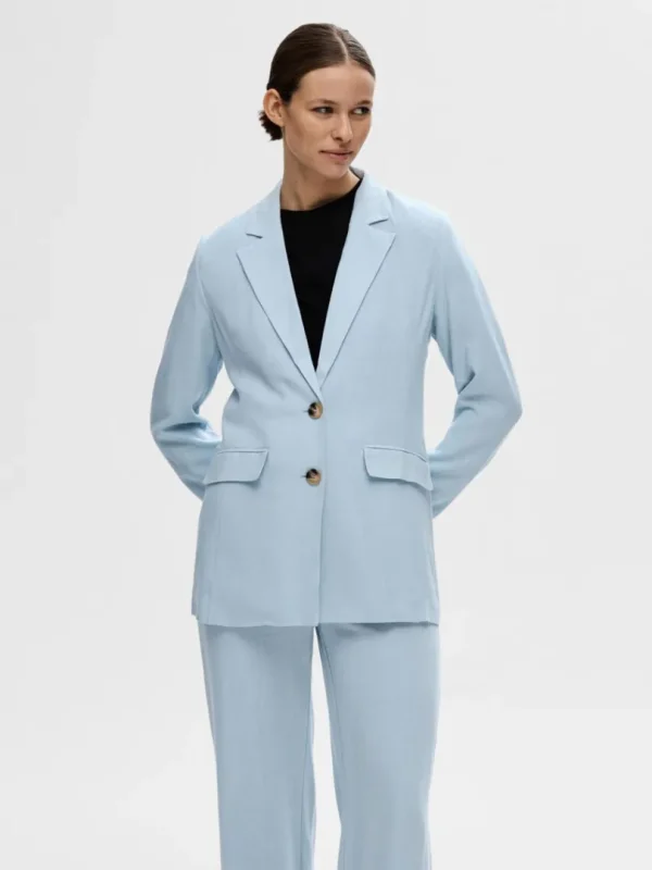 Jakkesæt & Blazers>SELECTED AFSLAPPET PASFORM BLAZER Blue