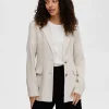 Jakkesæt & Blazers>SELECTED AFSLAPPET PASFORM BLAZER Beige