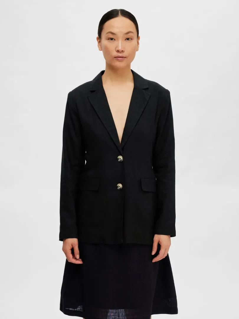 afslappet_pasform_blazer_0-7.webp Jakkesæt & Blazers>SELECTED AFSLAPPET PASFORM BLAZER Black