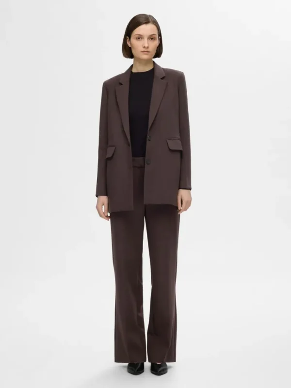 Jakkesæt & Blazers>SELECTED AFSLAPPET PASFORM BLAZER Brown