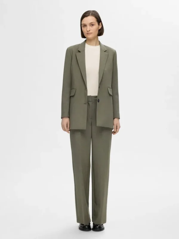 Jakkesæt & Blazers>SELECTED AFSLAPPET PASFORM BLAZER Green