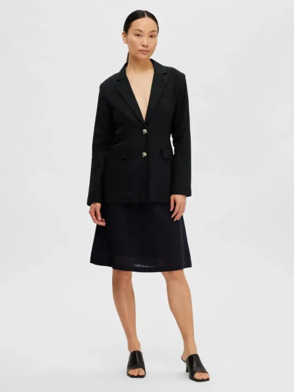 Jakkesæt & Blazers>SELECTED AFSLAPPET PASFORM BLAZER Black