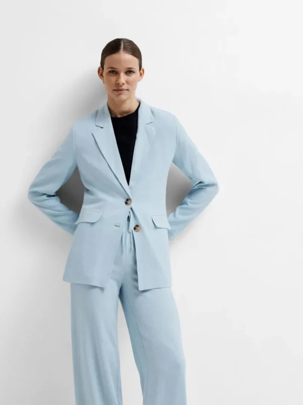 Jakkesæt & Blazers>SELECTED AFSLAPPET PASFORM BLAZER Blue