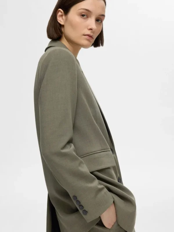 Jakkesæt & Blazers>SELECTED AFSLAPPET PASFORM BLAZER Green