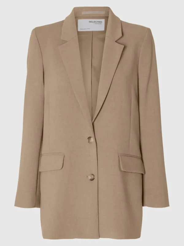 Jakkesæt & Blazers>SELECTED AFSLAPPET PASFORM BLAZER Brown