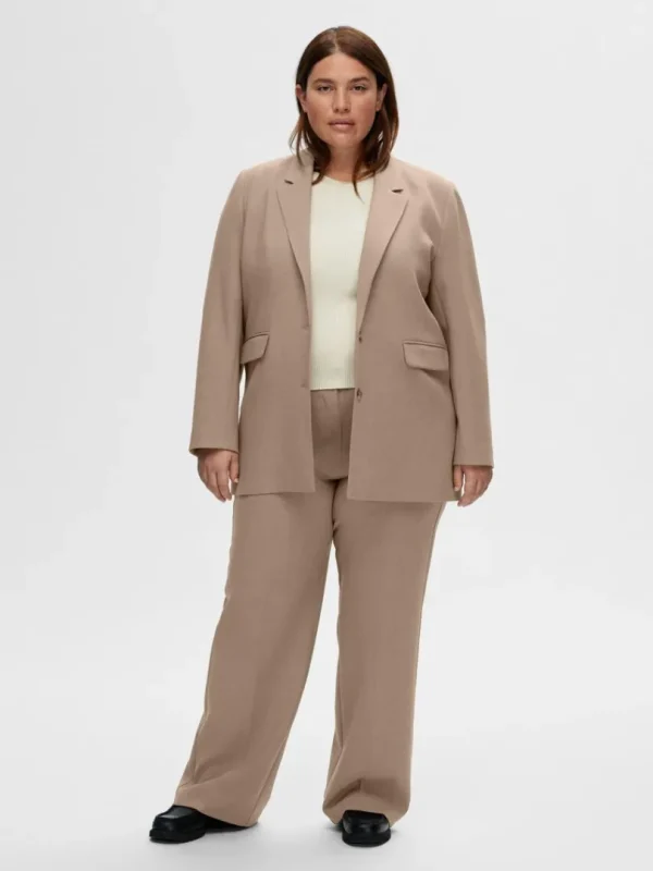 Jakkesæt & Blazers>SELECTED AFSLAPPET PASFORM BLAZER Brown