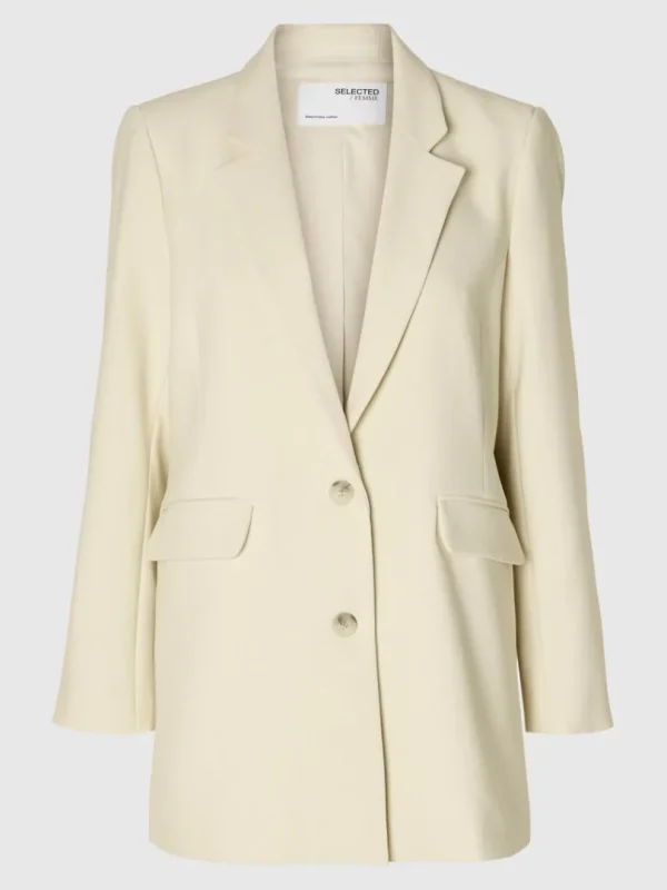 Jakkesæt & Blazers>SELECTED AFSLAPPET PASFORM BLAZER Beige