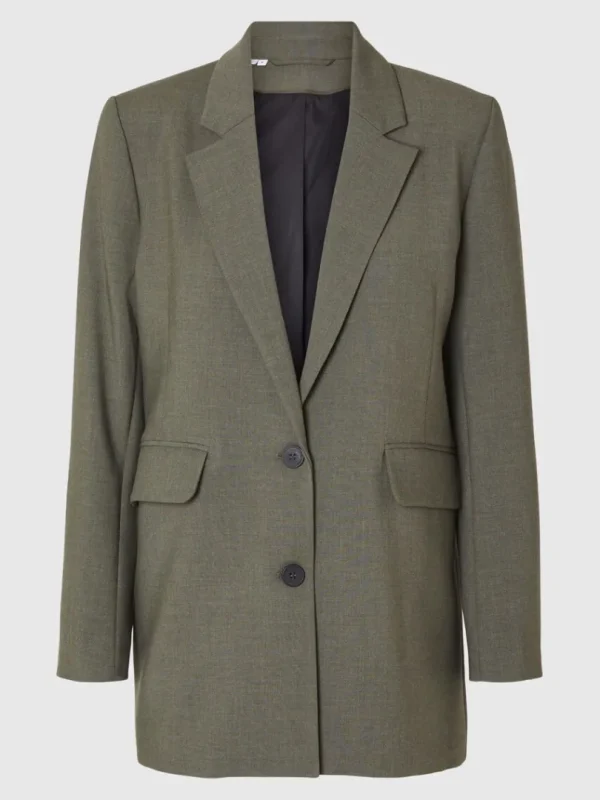 Jakkesæt & Blazers>SELECTED AFSLAPPET PASFORM BLAZER Green