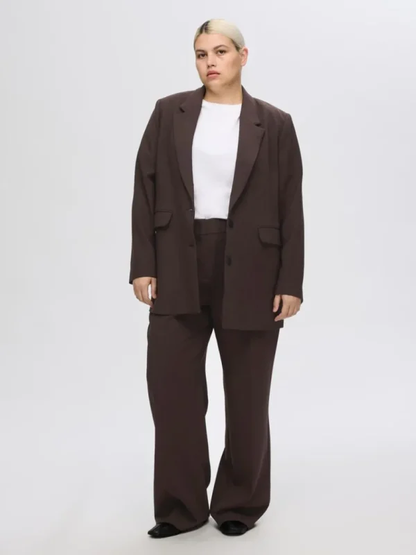 Jakkesæt & Blazers>SELECTED AFSLAPPET PASFORM BLAZER Brown