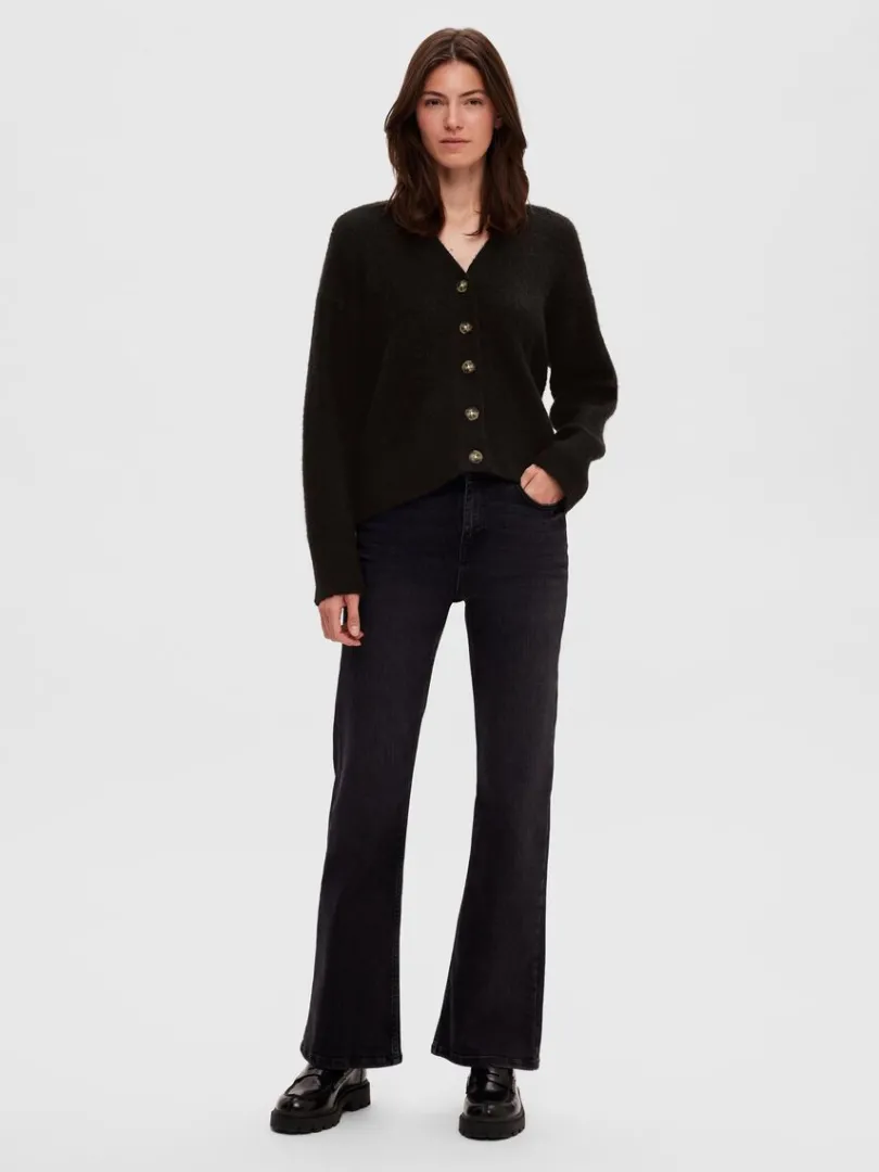afslappet_pasform_cardiga_1-2.webp Strik>SELECTED AFSLAPPET PASFORM CARDIGAN Black