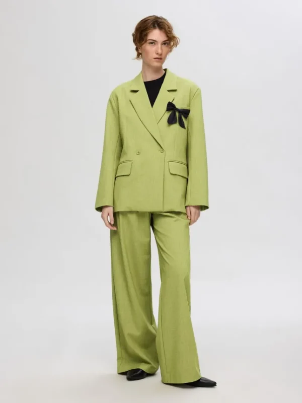 Jakkesæt & Blazers>SELECTED AFSLAPPET PASFORM DOBBELTRADET BLAZER Green