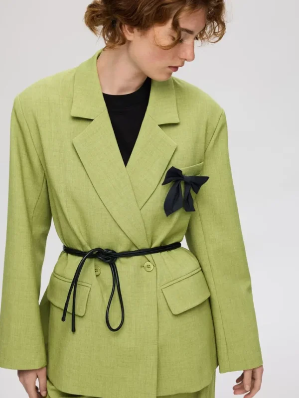 Jakkesæt & Blazers>SELECTED AFSLAPPET PASFORM DOBBELTRADET BLAZER Green