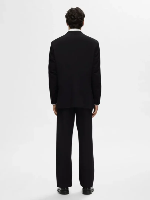 Jakkesæt & Blazers>SELECTED AFSLAPPET PASFORM DOBBELTRADET BLAZER Black