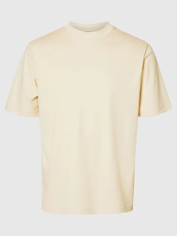 T-shirts>SELECTED AFSLAPPET PASFORM T-SHIRT Beige
