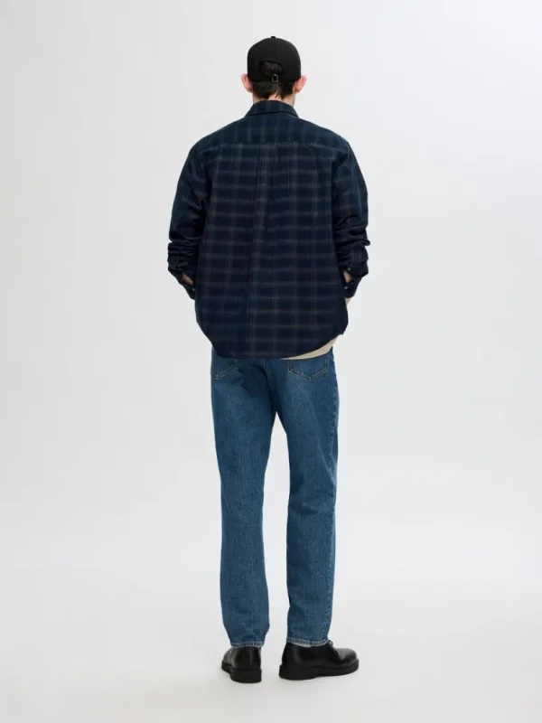 Skjorter>SELECTED AFSLAPPET TERNET SKJORTE Blue