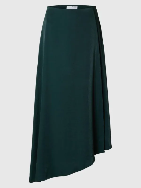 Nederdele>SELECTED ASYMMETRISK MAXINEDERDEL Green