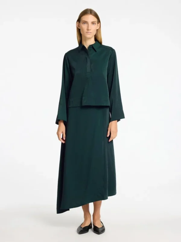 Nederdele>SELECTED ASYMMETRISK MAXINEDERDEL Green