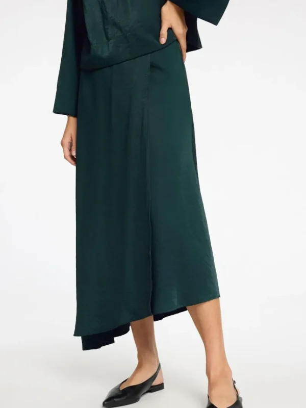 Nederdele>SELECTED ASYMMETRISK MAXINEDERDEL Green