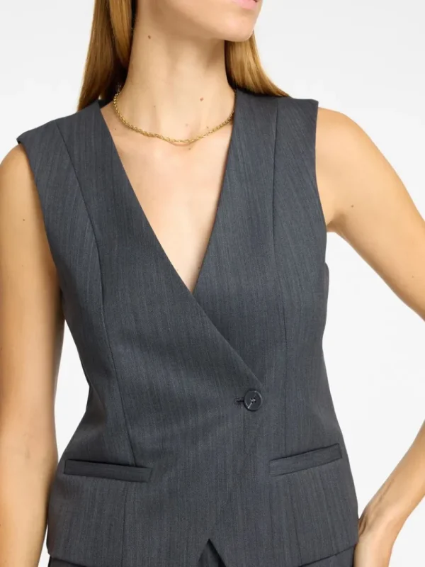 Toppe Og Bluser>SELECTED ASYMMETRISK VEST Grey
