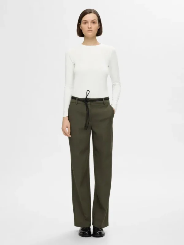 T-shirts>SELECTED BASIS- LANGÆRMET T-SHIRT White