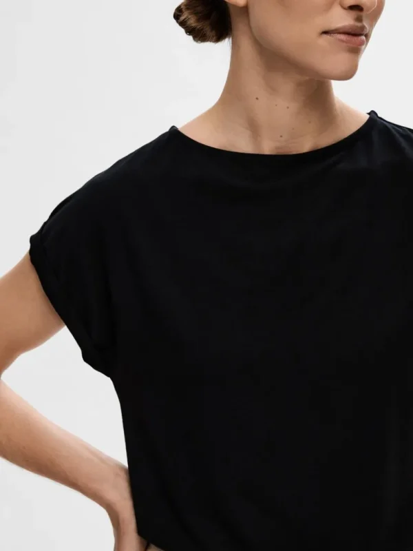 T-shirts>SELECTED BÅDUDSKÆRING T-SHIRT Black
