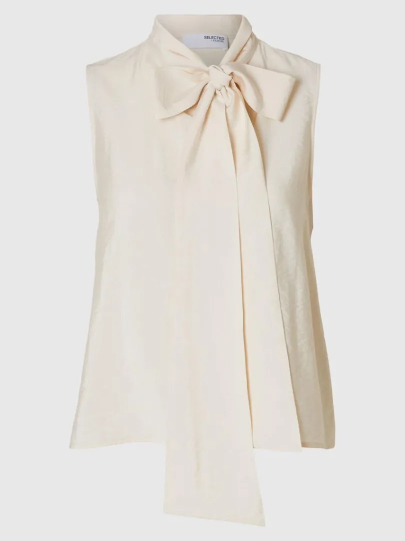 bindelukning_i_hals_top_u_5.webp Toppe Og Bluser>SELECTED BINDELUKNING I HALS TOP UDEN ÆRMER Beige