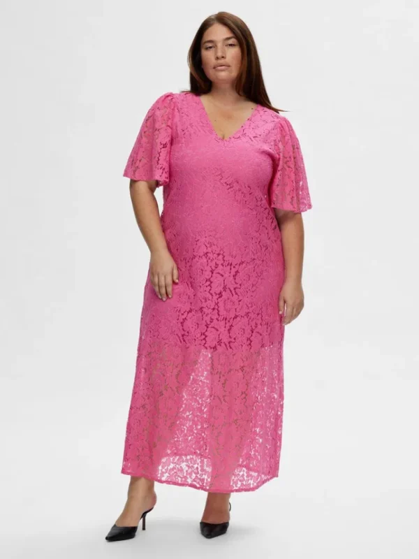 Kjoler>SELECTED BLOMSTERBLONDER MIDIKJOLE Pink