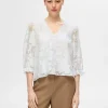 Toppe Og Bluser>SELECTED BLOMSTERPRINTET BLUSE White