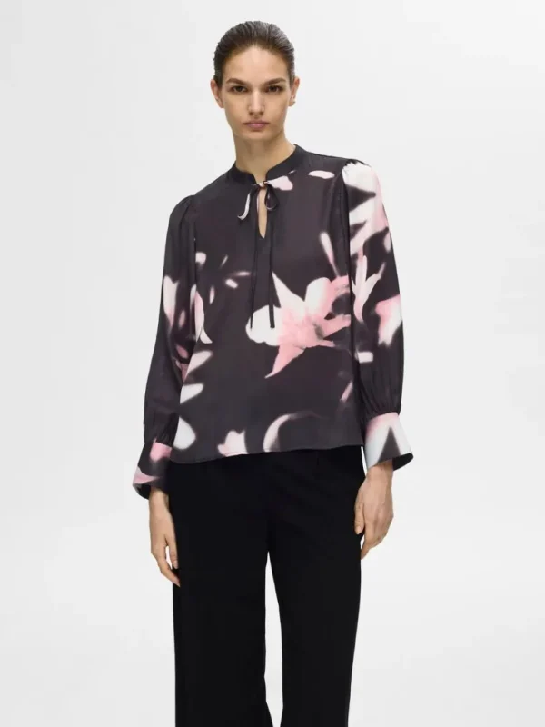 Toppe Og Bluser>SELECTED BLOMSTERPRINTET BLUSE Pink