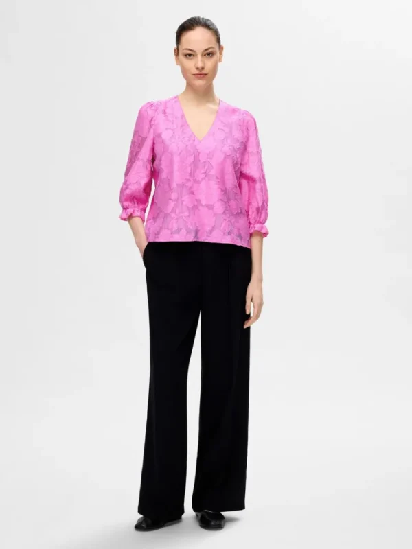 Toppe Og Bluser>SELECTED BLOMSTERPRINTET BLUSE Pink