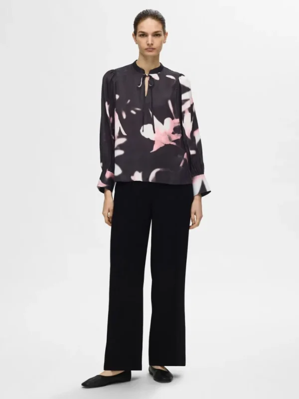 Toppe Og Bluser>SELECTED BLOMSTERPRINTET BLUSE Pink