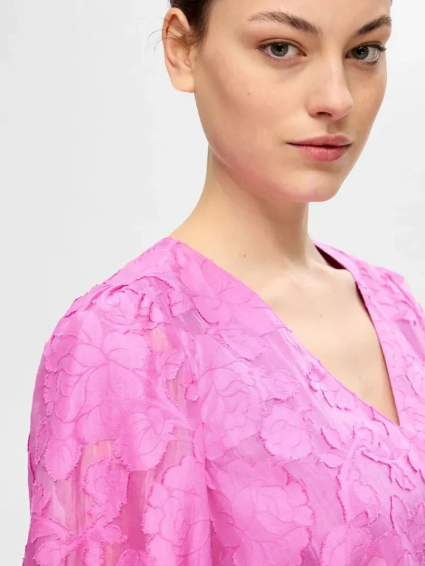 Toppe Og Bluser>SELECTED BLOMSTERPRINTET BLUSE Pink