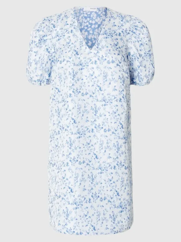 Kjoler>SELECTED BLOMSTERPRINTET KORT KJOLE Blue