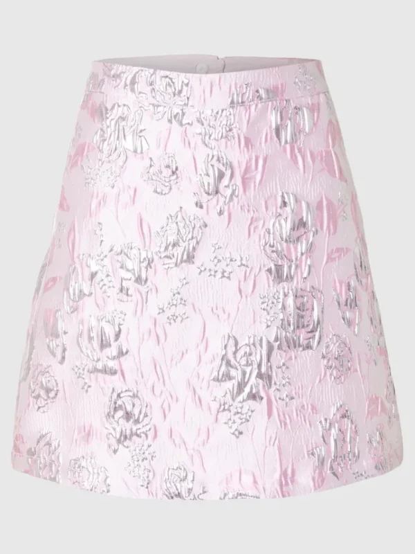 Nederdele>SELECTED BLOMSTRET JACQUARD MININEDERDEL Pink