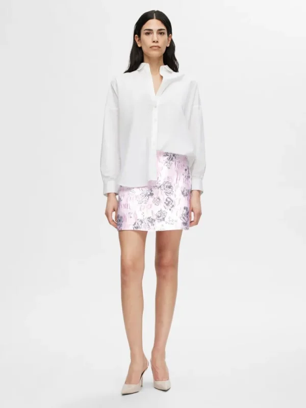 Nederdele>SELECTED BLOMSTRET JACQUARD MININEDERDEL Pink