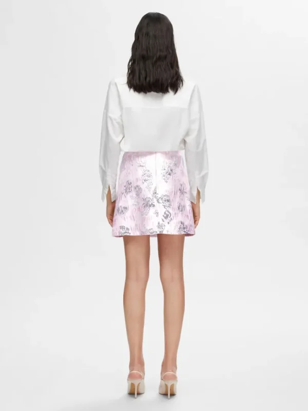 Nederdele>SELECTED BLOMSTRET JACQUARD MININEDERDEL Pink