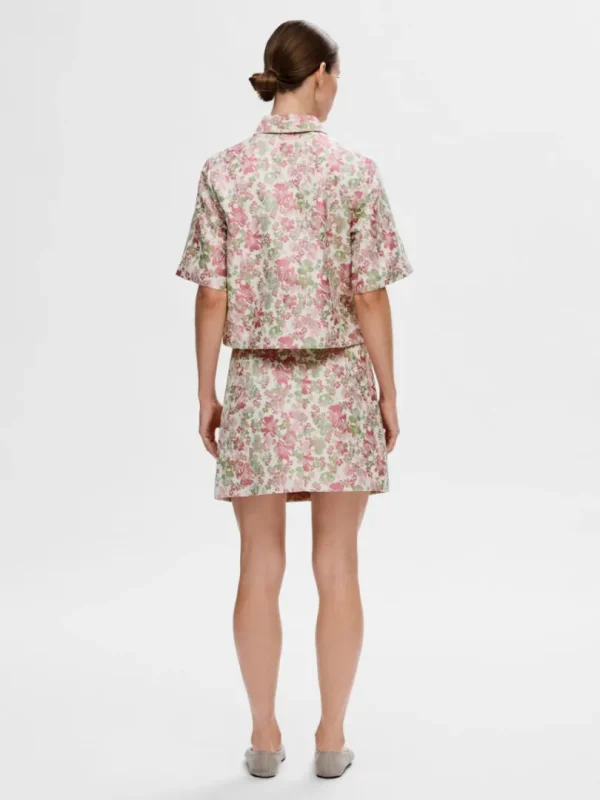Nederdele>SELECTED BLOMSTRET JACQUARD MININEDERDEL Coloured