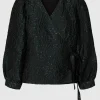 Toppe Og Bluser>SELECTED BLOMSTRET JACQUARD SLÅ-OM-BLUSE Green