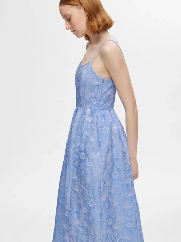 Kjoler>SELECTED BLOMSTRET MIDIKJOLE Blue